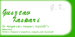 gusztav kaspari business card